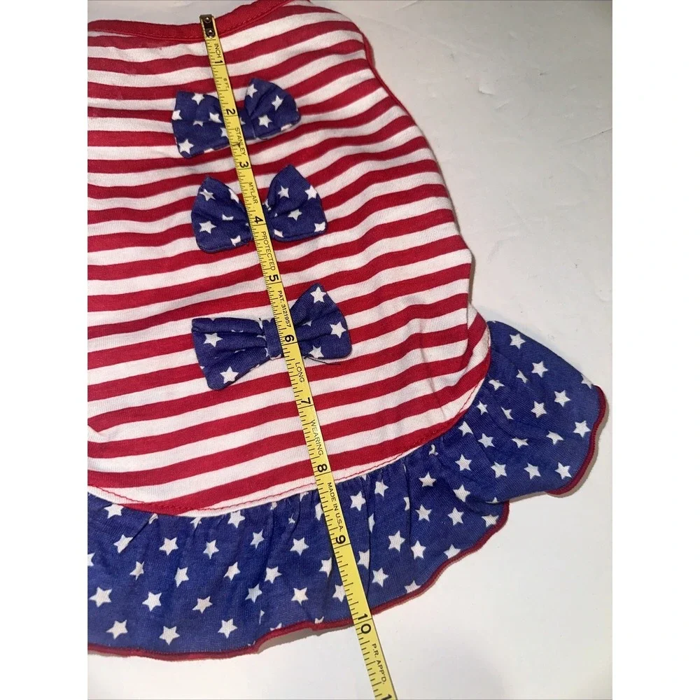 Dog Dress With Stars Red White Navy XS